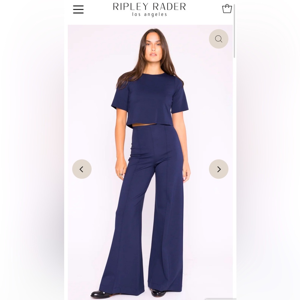 Navy Wide Leg Pants